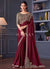 Red Copper Embroidery Designer Saree