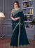 Turquoise Blue Embroidery Designer Saree