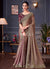 Copper Red Two Tone Embroidery Designer Saree