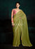 Light Green And Pink Handwork Tissue Silk Saree