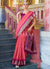 Pink and Purple Ikat Printed Patola Silk Saree