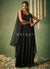 Midnight Black Cape Style Sharara Suit