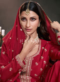 Red Sharara Suit