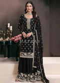 Black Reshamkari Embroidery Sharara Suit