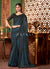 Blue And Black Embroidery Designer Saree