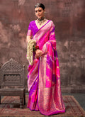 Pink And Purple Silk Saree