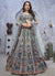 Bluish Grey Traditional Embroidery Wedding Lehenga Choli