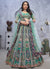 Turquoise Green Traditional Embroidery Wedding Lehenga Choli