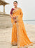 Golden Yellow And Maroon Multi Embroidery Saree