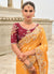 Yellow And Maroon Saree