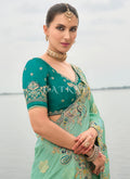 Sea Green And Teal Saree