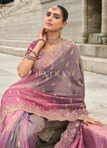 Purple And Pink Saree