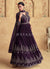 Deep Purple Reshamkari Embroidery Wedding Anarkali Dress