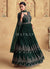 Bottle Green Reshamkari Embroidery Wedding Anarkali Dress