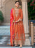 Orange Embroidered Anarkali Dress