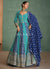 Blue And Teal Embroidery Anarkali Gown