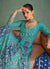 Blue And Teal Embroidery Anarkali Gown