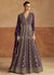 Purple Traditional Embroidery Festive Anarkali Gown