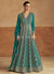 Turquoise Traditional Embroidery Festive Anarkali Gown