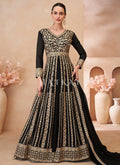 Black Embroidered Anarkali Lehenga