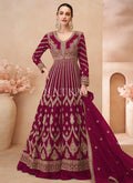 Magenta Slit Style Anarkali Lehenga