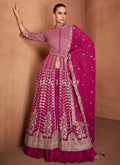 Rani Pink Slit-Style Anarkali Lehenga