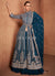 Royal Blue Slit-Style Anarkali Lehenga