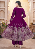 Purple Anarkali Palazzo Suit