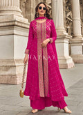 Rani Pink Embroidered Slit Style Palazzo Suit