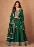 Dark Green Embroidery Anarkali Suit