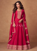 Crimson Embroidery Anarkali Suit