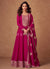 Magenta Embroidery Anarkali Suit