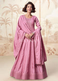 Pink Embroidered Wedding Anarkali Suit