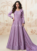 Lavender Embroidered Wedding Anarkali Suit