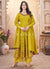 Yellow Mirror Work Anarkali Palazzo Suit