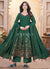 Green Mirror Work Anarkali Palazzo Suit