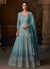 Blue Ombré Embroidered Anarkali Dress