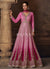 Hot Pink Ombré Embroidered Anarkali Dress