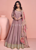 Mauve Purple Embroidery Anarkali Dress