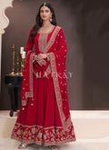 Bridal Red Embroidery Anarkali Dress