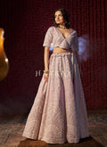 Lilac Embroidery Bridal Lehenga Choli