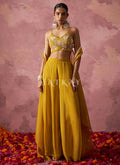 Yellow Cape Style Sharara Suit