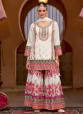 White Embroidered Gharara Suit