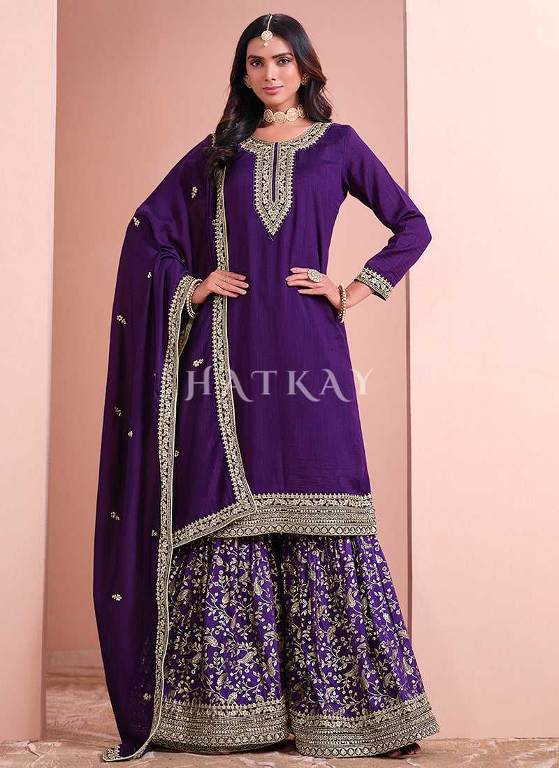 Violet Gharara Style Palazzo Suit