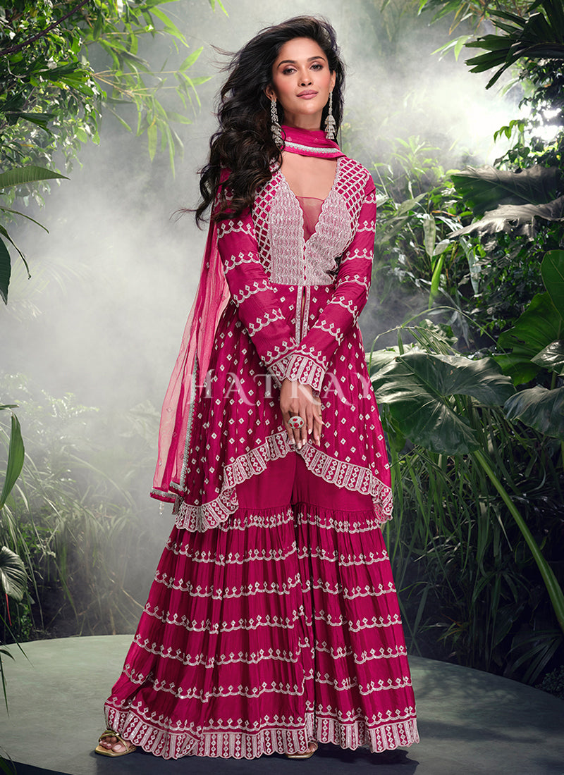 https://www.hatkay.com/collections/sharara-suits/products/rani-pink-embroidery-gharara-style-suit