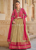 Pink And Beige Handwork Embroidery Gown