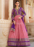 Purple And Pink Handwork Embroidery Gown