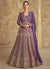 Rich Purple Embroidery Festive Anarkali Gown Dress