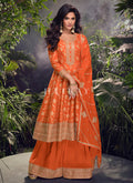 Orange Anarkali Sharara Suit