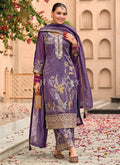 Purple Floral Embroidery Pakistani Suit